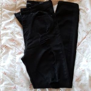 sneak peak Black High Waisted Distressed Jeans
